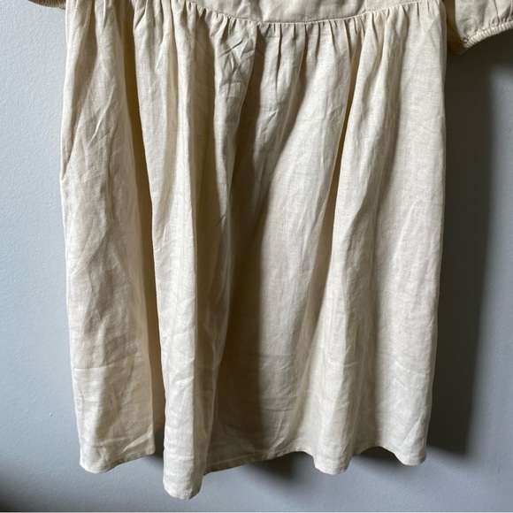 GAP Linen Blend Cream Puff Sleeve Mini Dress M - Picture 6 of 14